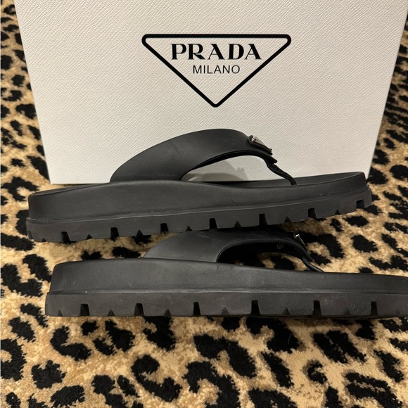 Prada black rubber thong sandals Size 40 (US 10) - Picture 4 of 9